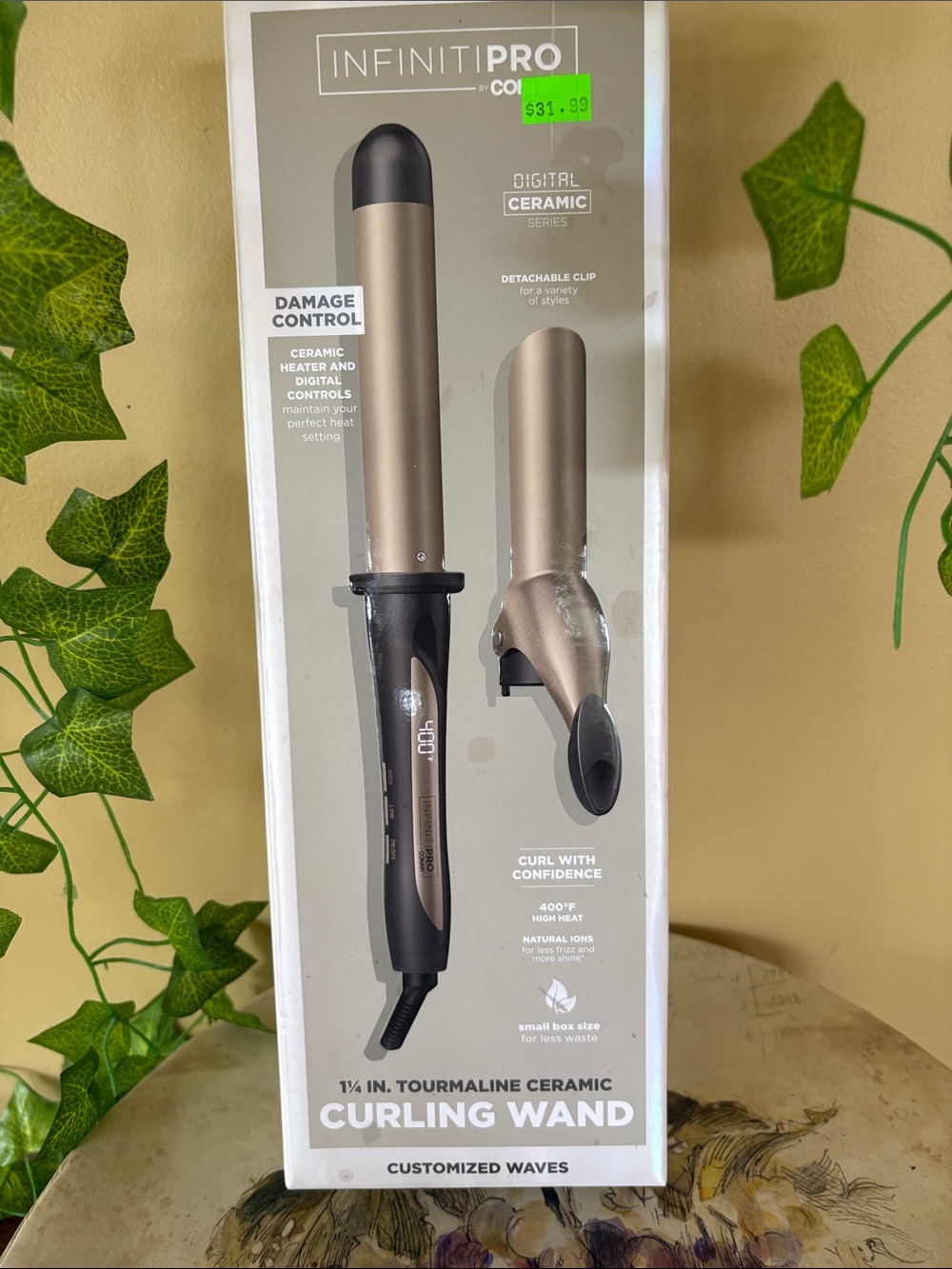 Gold 1¼ in. Tourmaline Ceramic Curling Wand